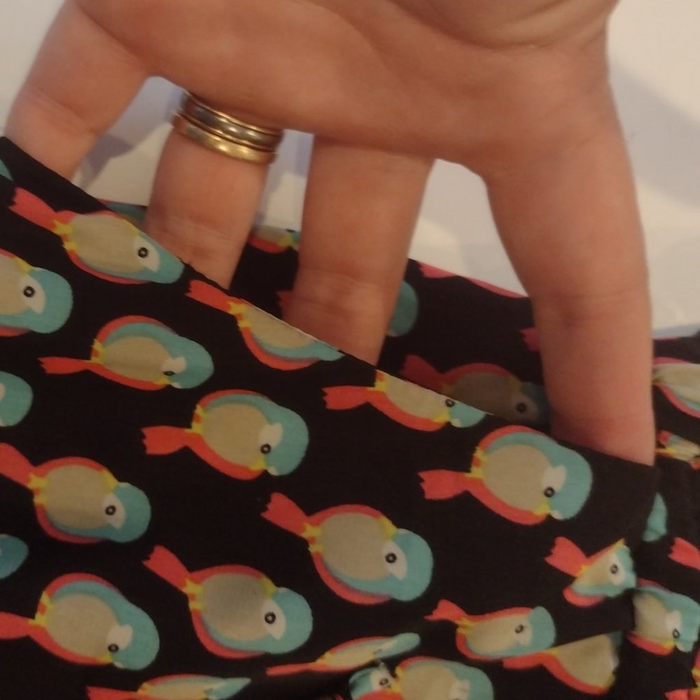 Bebop Bird Print Dress Black Sleeveless Pockets M - Picture 3 of 8